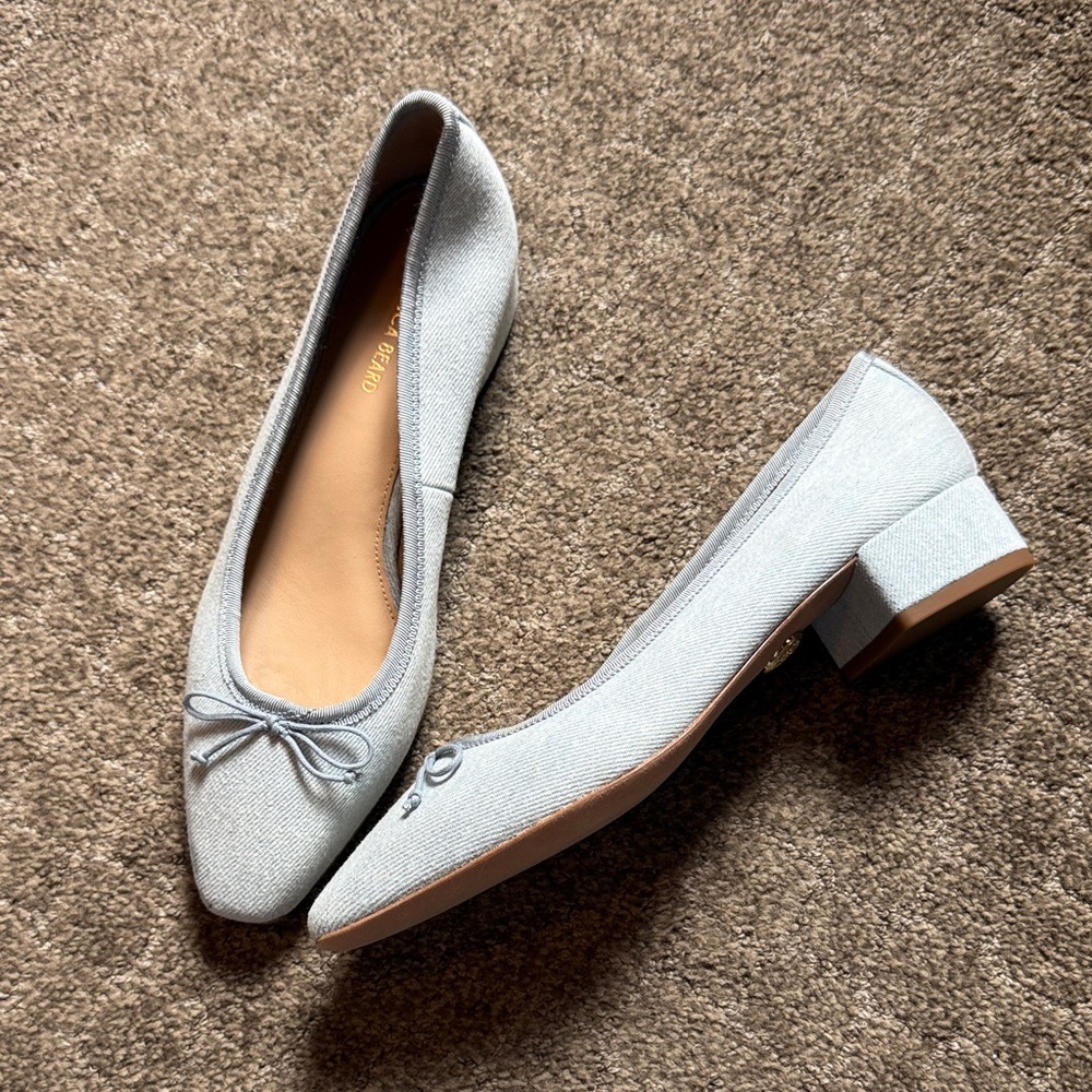 Veronica Beard Light blue denim ballet heels size 7